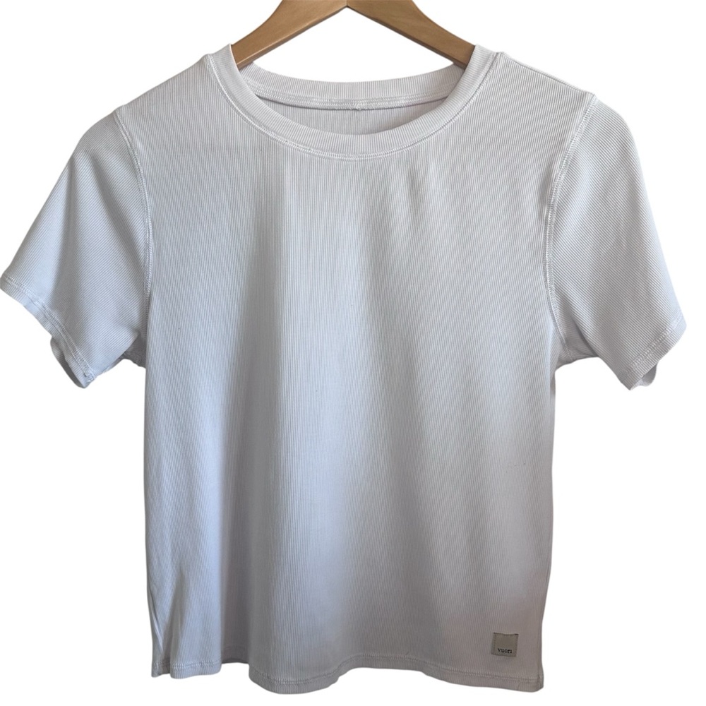 Vuori Women’s Pose Fitted Tee Short Sleeve Top Sz L White VW169 Athleisure - Picture 2 of 10